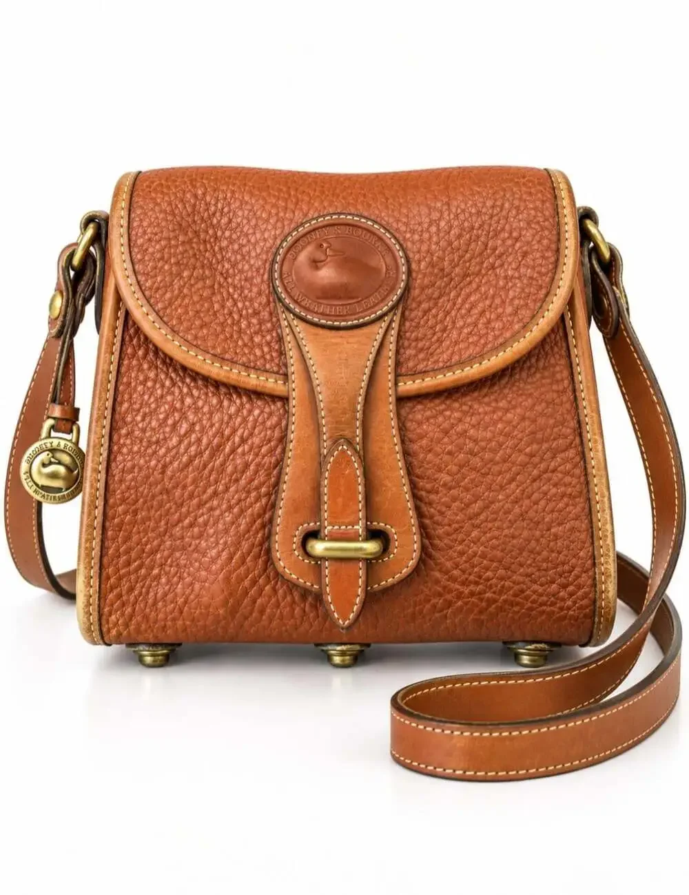 Vintage Dooney & Bourke Essex Crossbody Bag Tan All Weather Leather Made USA